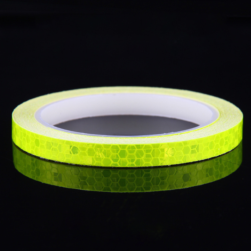 Bike Wheels Reflective Stickers Cycling Fluorescent Reflect Strip Adhesive Tape for 1cm*8m MTB Bicycle Warning Safety Decor Stic: Yellow