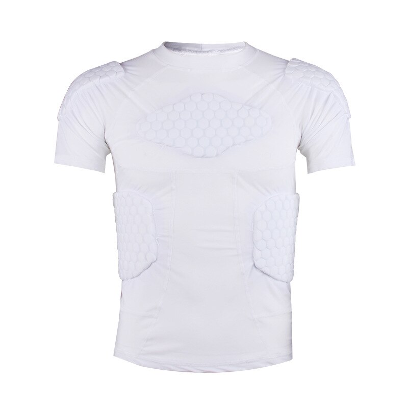 Honingraat shirt rugby sportpak basketbal voetbal pantser botsingskleding heren keeperspak crashpak sportkleding trainingstops: Xxl / Wit