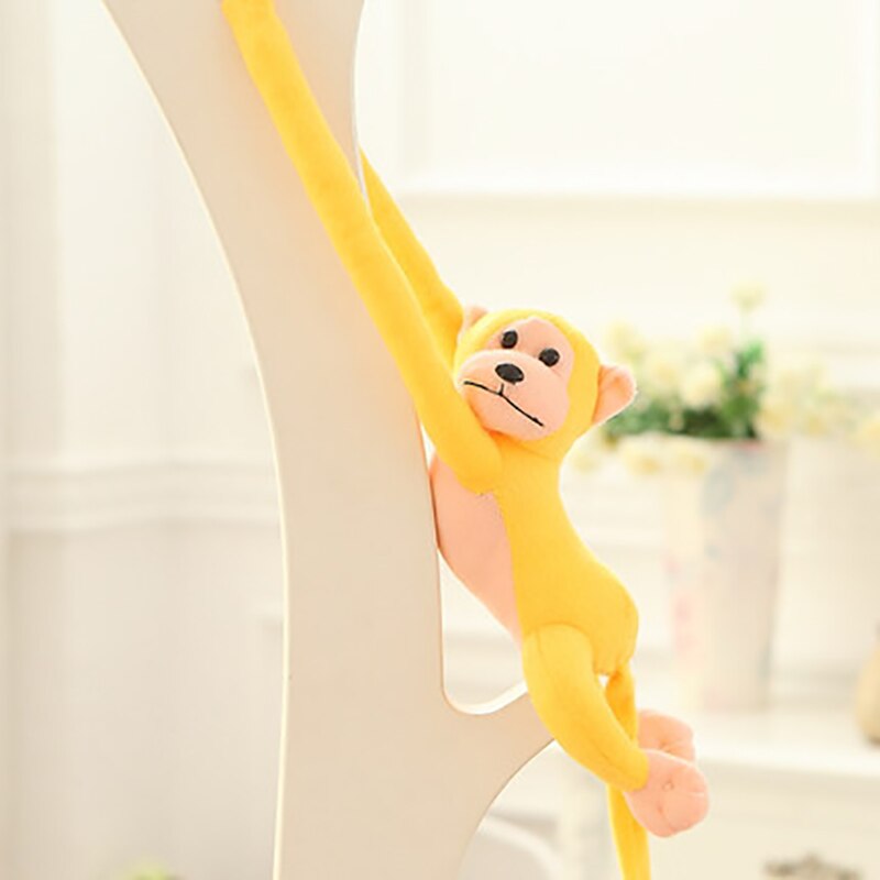 60Cm Lange Arm Aap Van Arm Tot Staart Pluche Speelgoed Kleurrijke Aap Gordijnen Aap Knuffel Pop Voor Kinderen kinderen: Yellow