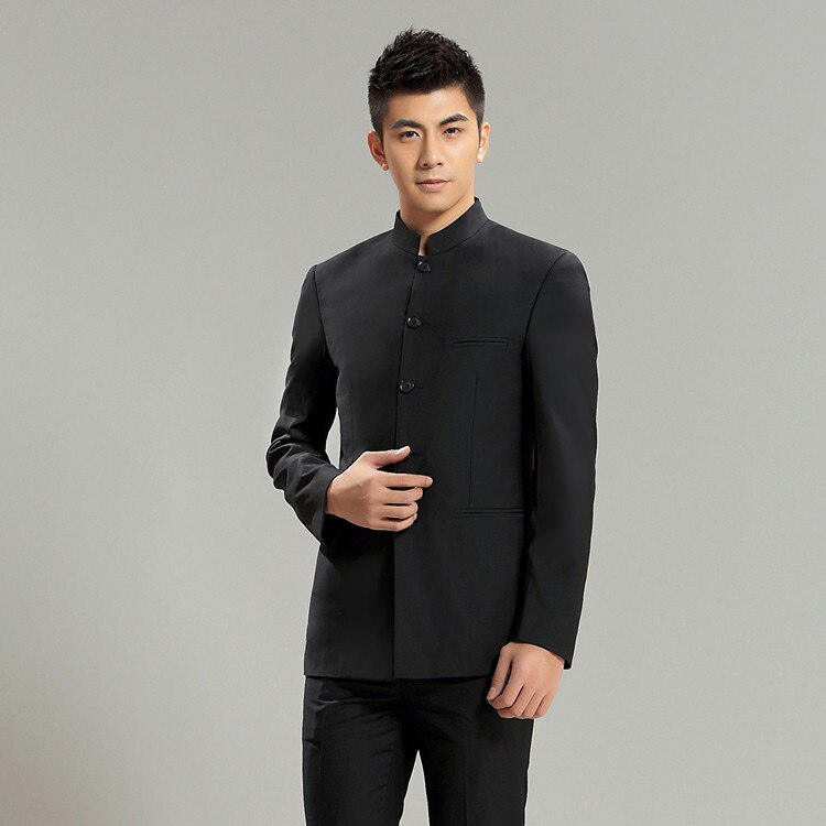 Trajes de cuello levantado para hombre, traje Tang chino a la , conjunto de trajes informales con estilo, Tangsuit, FS-105
