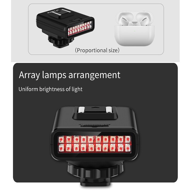 Videokamera lys fotografering lys på kamera 1/4 gjenget skrog infrarød nattsyn lys lampe til vlog kamera