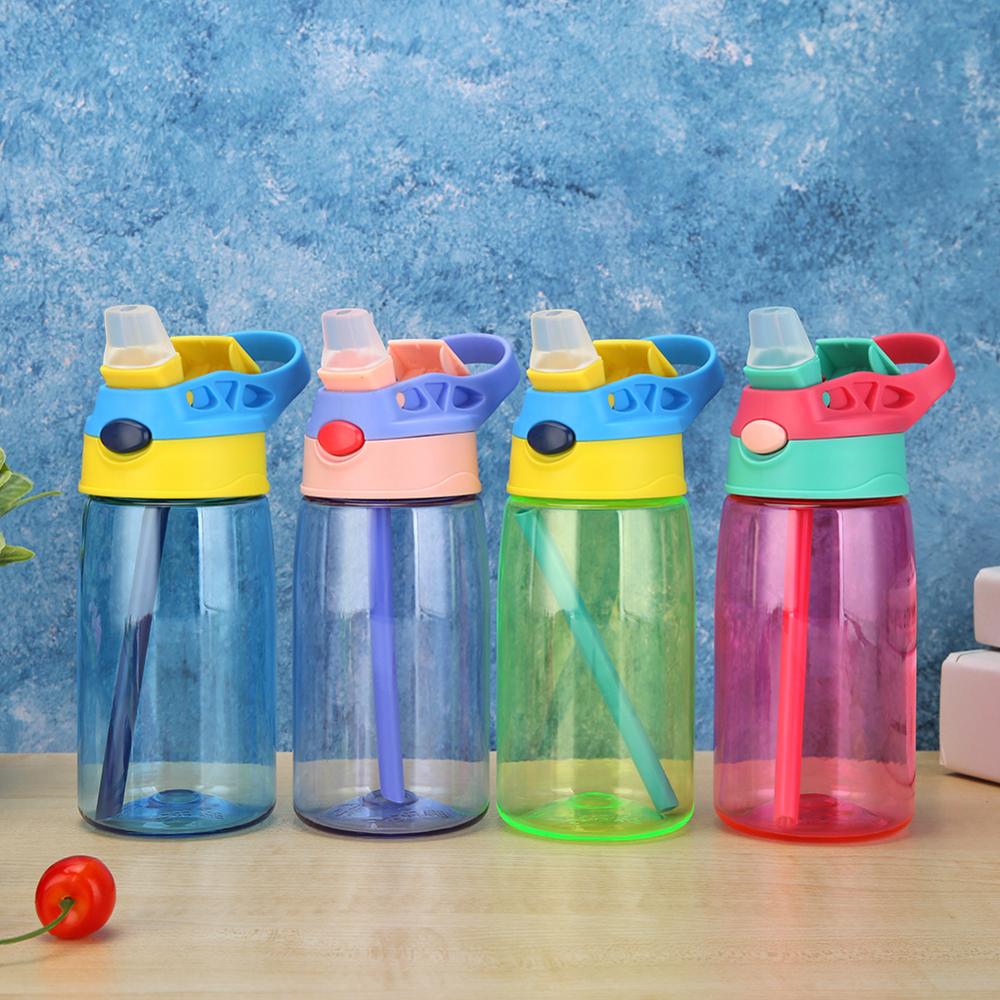 480 Ml Plastic Draagbare Water Fles Sport Running Klimmen Drinkbeker Lekvrij Sport Water Fles Met Stro Kids Water Cup