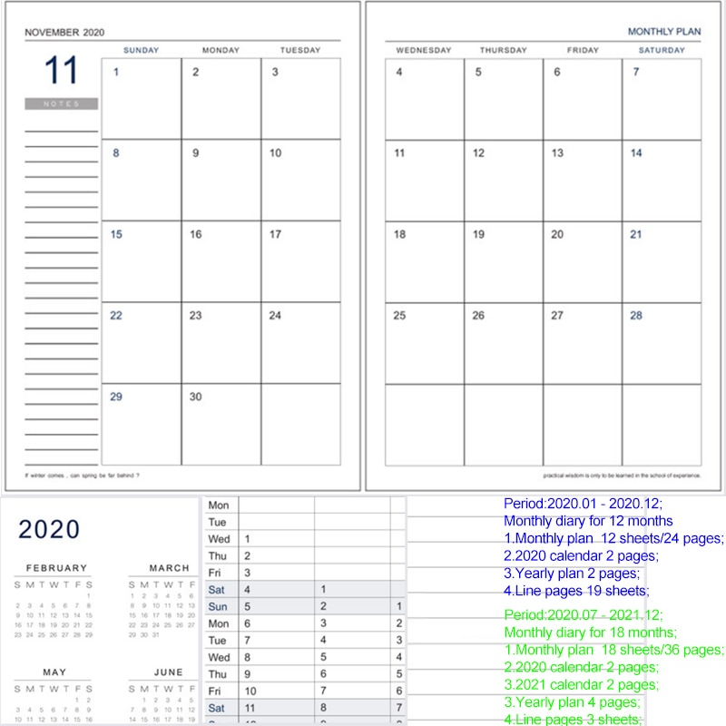 Årskalender månedsplanlegger måneder daglig lærnotisbok personlig agenda planlegger arrangør bedrift kontorrekvisita