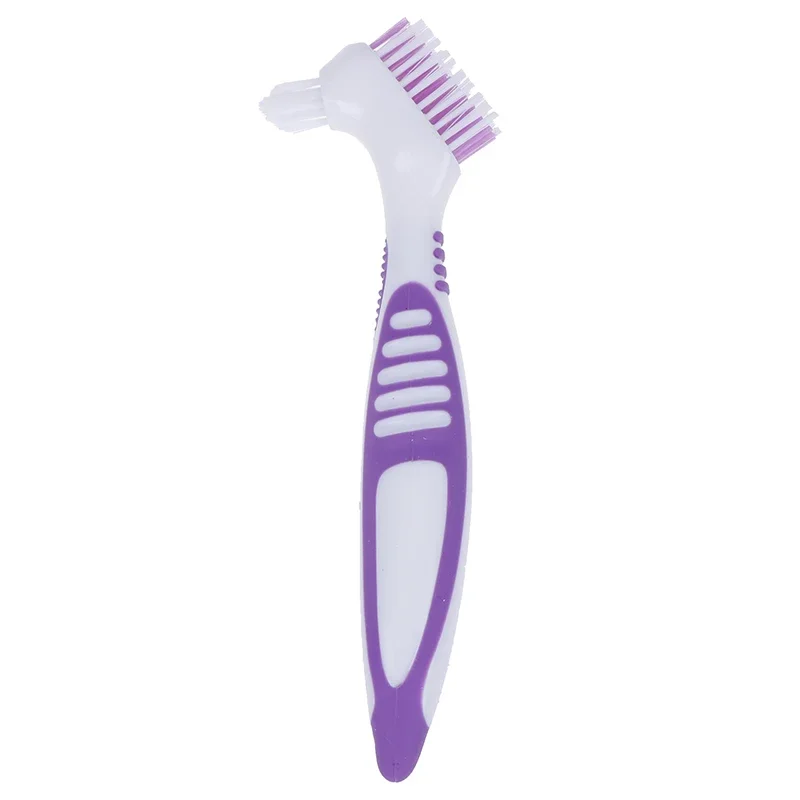 Denture Cleaning Brush Dual Heads Gum Cleaner For Men Women Multi-Layered Bristles False Teeth Brush Oral Cleaning Tools: Orange