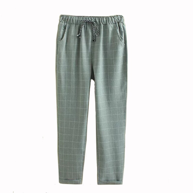 TESSCARA Women Plaid Casual Pants &amp; Capris Good Female Bottoms Trousers Spring Summer Harem Pant Plus Size S-3XL
