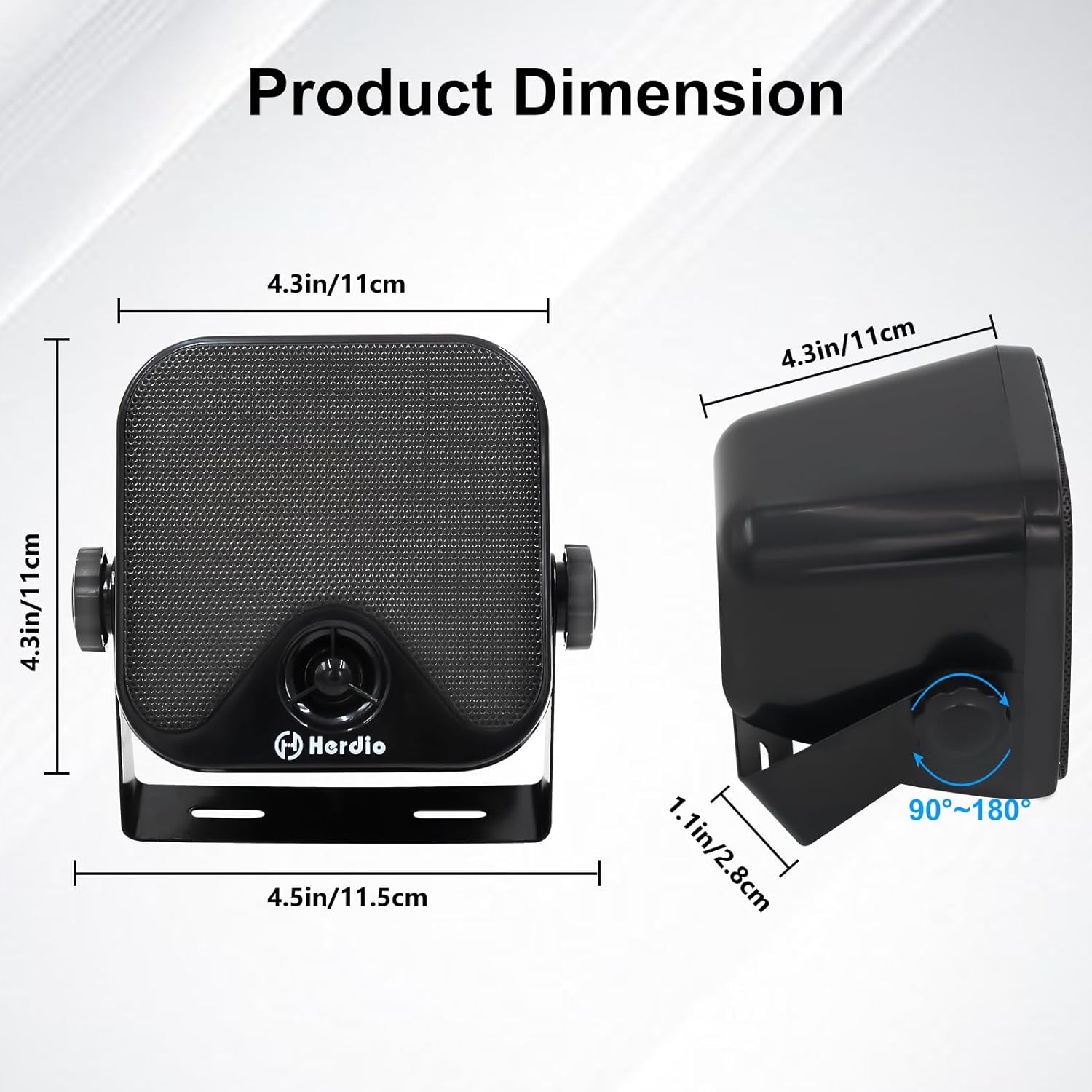 Herdio-caja marina resistente al agua para barco, altavoces para exteriores montados en superficie para Skid Steer ATV UTV RZR, carrito de Golf, 4 pulgadas