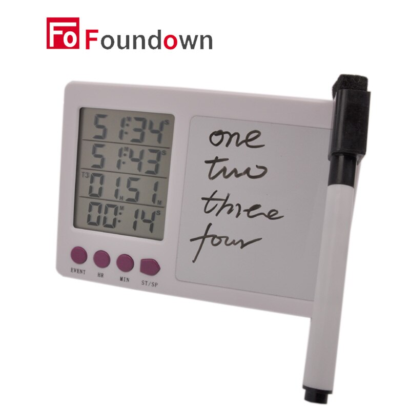 Large LCD 4 Channel Digital Kitchen Timer Digital Timer Kitchen Timer Count Down Up Timer tablets KT002 (white button)