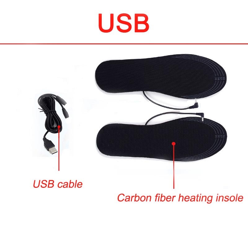 Unisex usb opvarmede indlægssåler til sko opladning elektrisk vintervarmer fodopvarmning indlægssåle støvler genopladelige varmepuder såler
