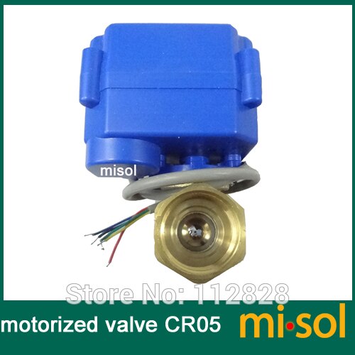motorized valve brass, G1" DN25, 2 way, CR05, electrical valve, motorized ball valve