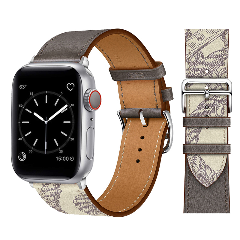Læderrem til apple watch-rem 45mm 44mm 49mm 42mm 41mm 40mm single tour correa-armbånd iwatch-serie 9 7 8 6 5 4 se ultra: Orange / 22mm