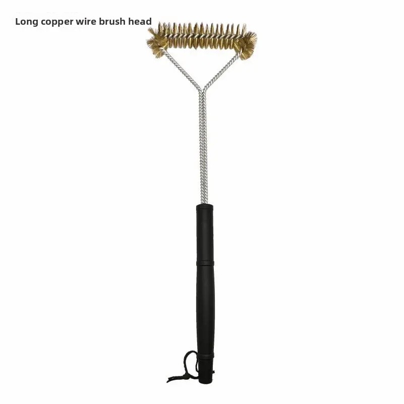 Outdoor BBQ Cleaning Brush Steel Wire Grill Cleaner Tool for Barbecue Grill Oven Mesh Cleaning Brush Kitchen Home Goods: Orange