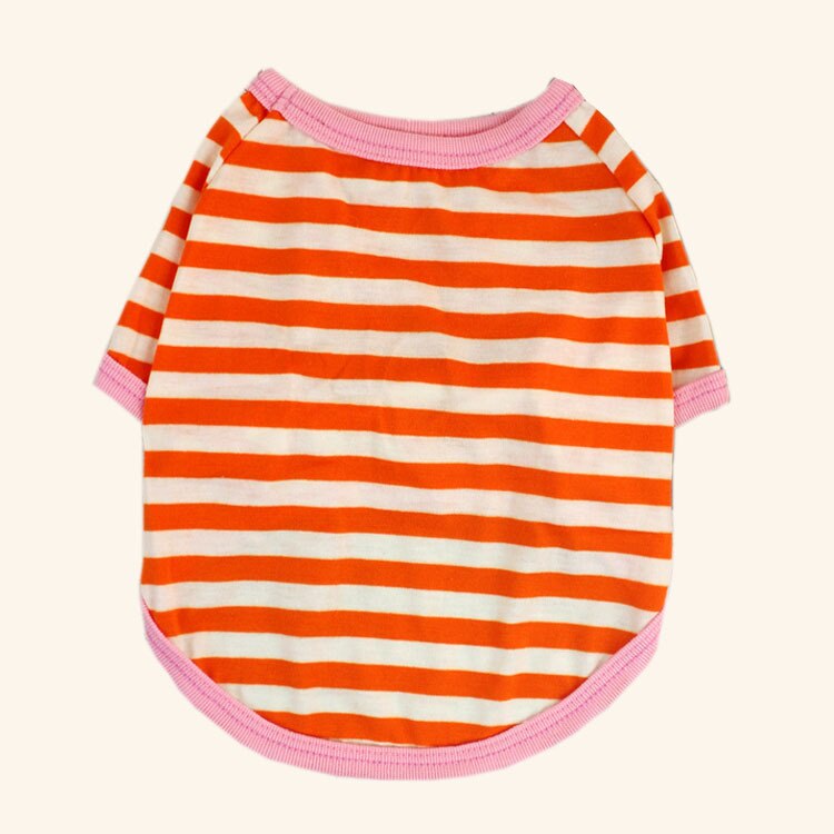 De rayas de verano perro camiseta chaleco ropa para mascotas para pequeños perros Yorkshire Terrier Shih Tzu camisas cachorro gato ropa de chaleco para perro: M 2.5KG-4KG / Orange