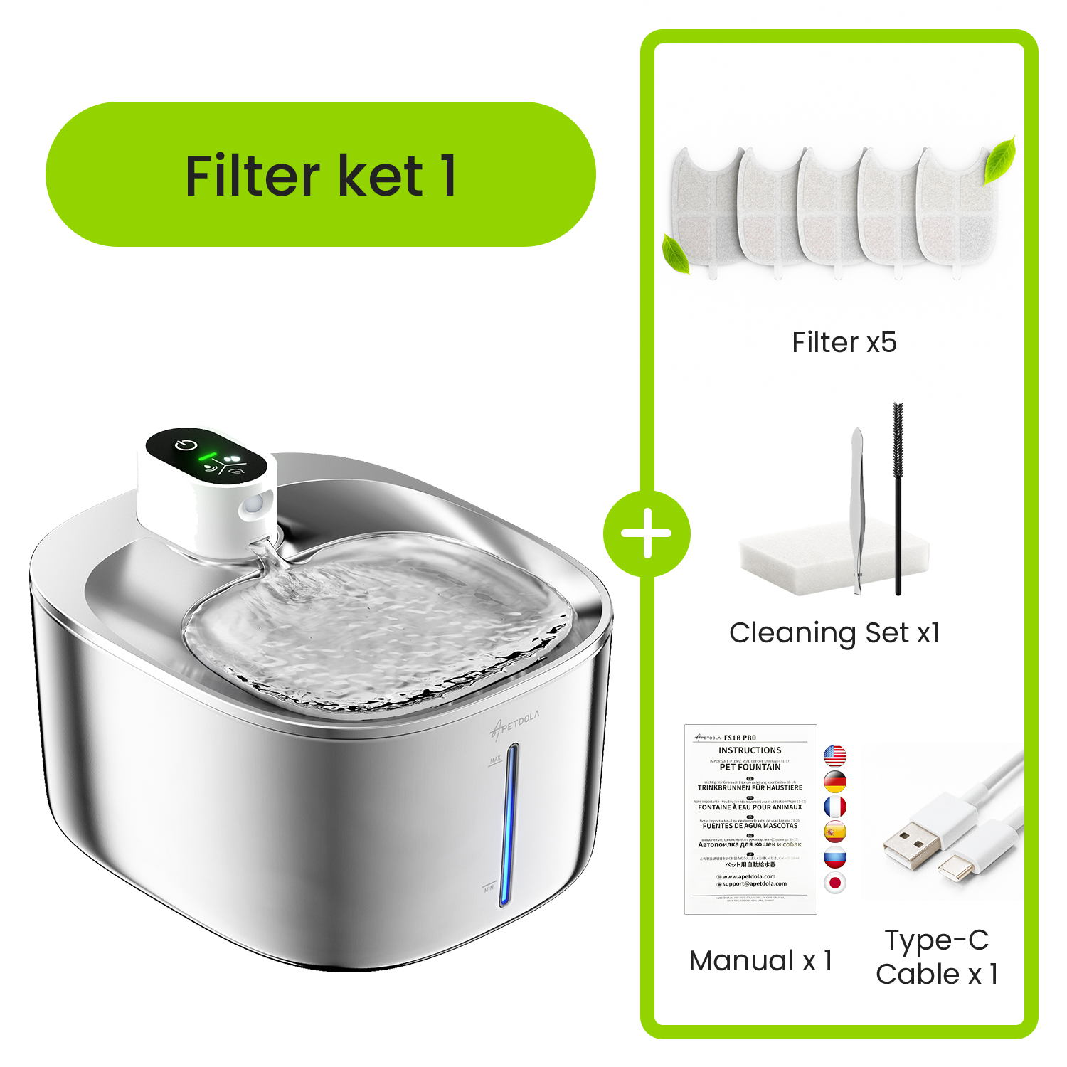 APETDOLA 4L Wireless Cat Water Fountain For Cats Dog Drinker with Motion Sensor Dog Water Dispenser FS10PRO