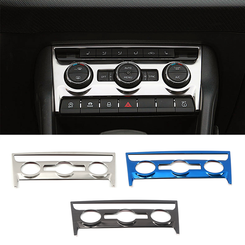 Voor Skoda Karoq Centrale Console Ac Airconditioning Switch Knop Cover Trim Auto-interieur Rvs Sticker