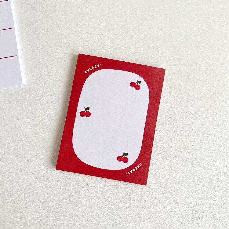 50 Sheets Kawaii Cherry Bear Memo Pad Korean Stationery N Times Sticky Notes Portable Notepad School Office Supply Papeleria: D