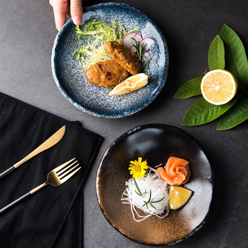 1pc japansk stil keramisk middagstallerken frukt matbrett servise til restauranthotellets kjøkken (stil 5)