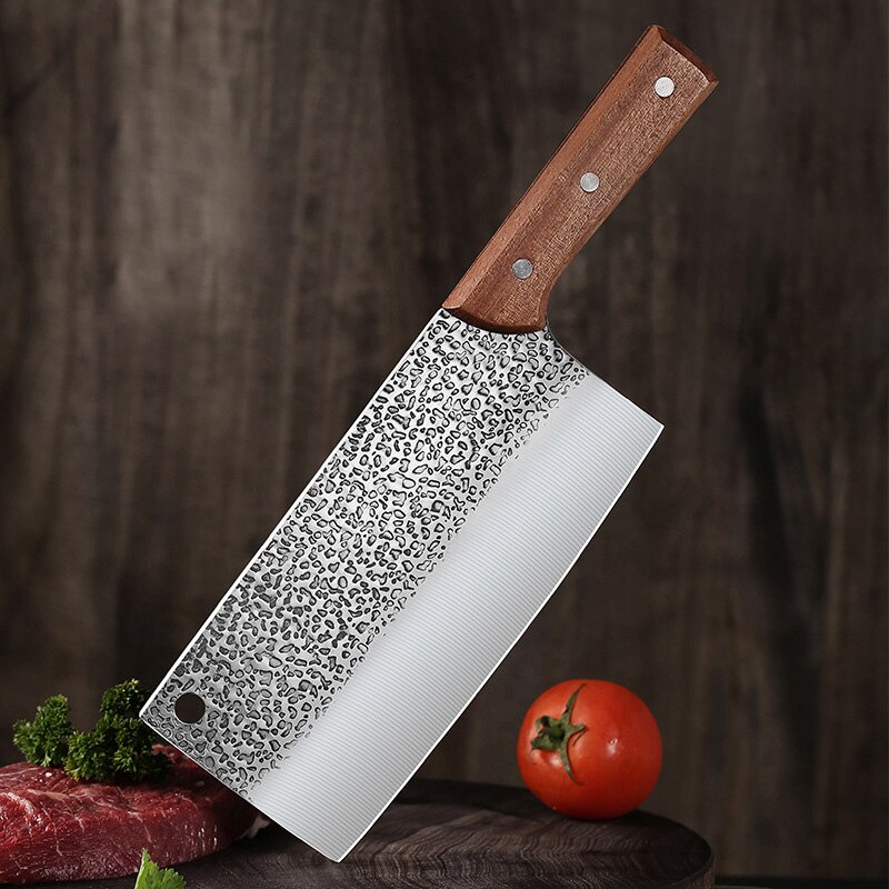Handgemaakte Forged Rvs Keukenmessen Chinese Koksmes Vlees Hakmes Groente Bone Chopper Mes Koken Tool