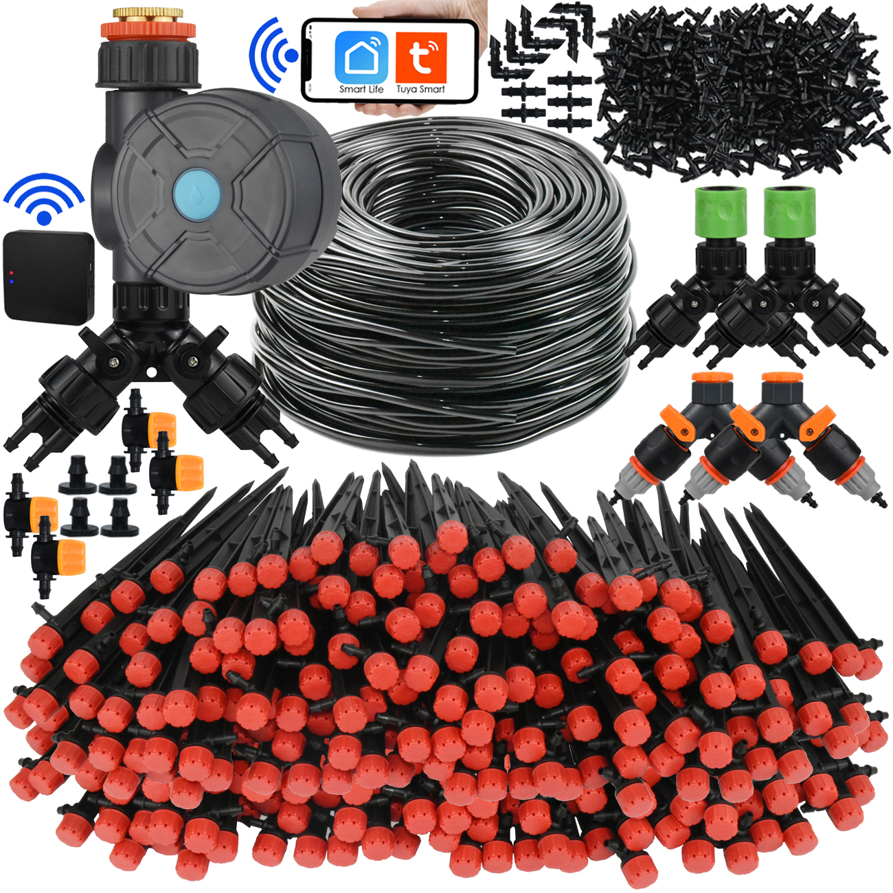 KESLA 1/4'' Hose Garden Micro Drip Irrigation Automatic Watering System Kit 13CM Sprinkler for Pot Flowers Vegetables Greenhouse