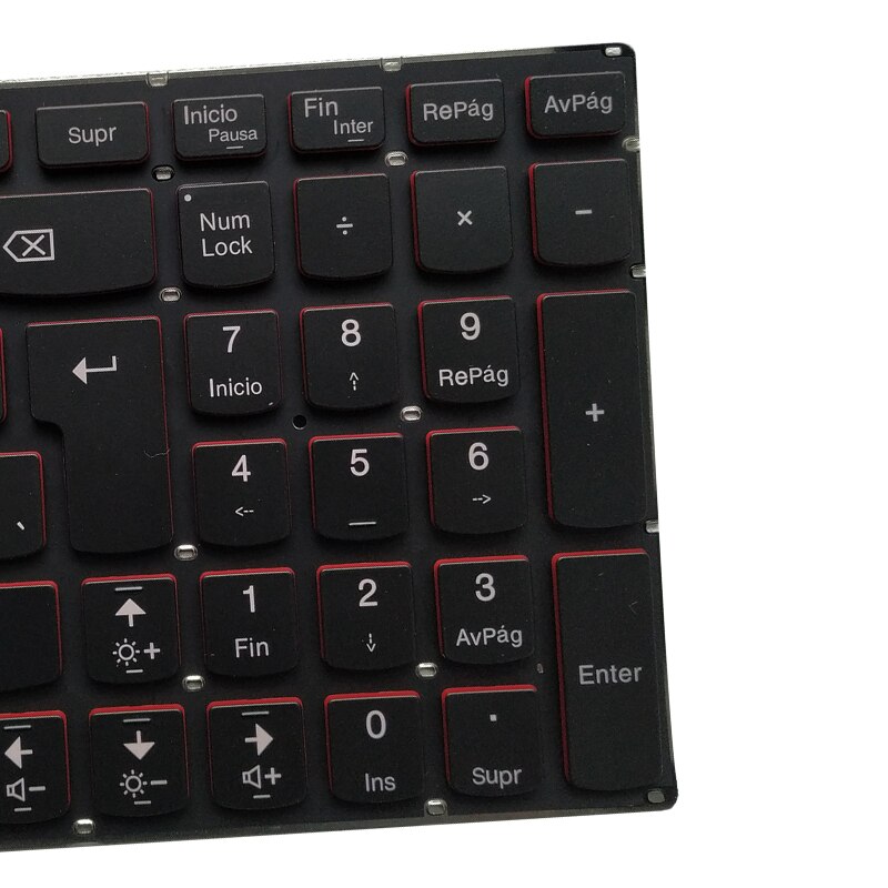 latin la/spansk sp tastatur til lenovo  y50 y50-70 y50-70a y50-70er- ifi  y50-70som- ise  y70 y70-70t y70p-70 med bakgrunnsbelysning