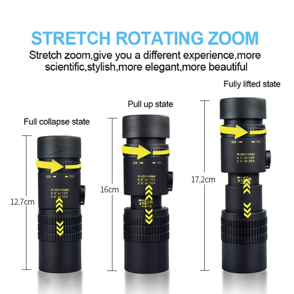 4K 10-300X40mm Super Tele Zoomen monokular Teleskop Tragbare für Strand Reise Unterstützt Smartphone Zu Nehmen Bilder Ich bin Freien
