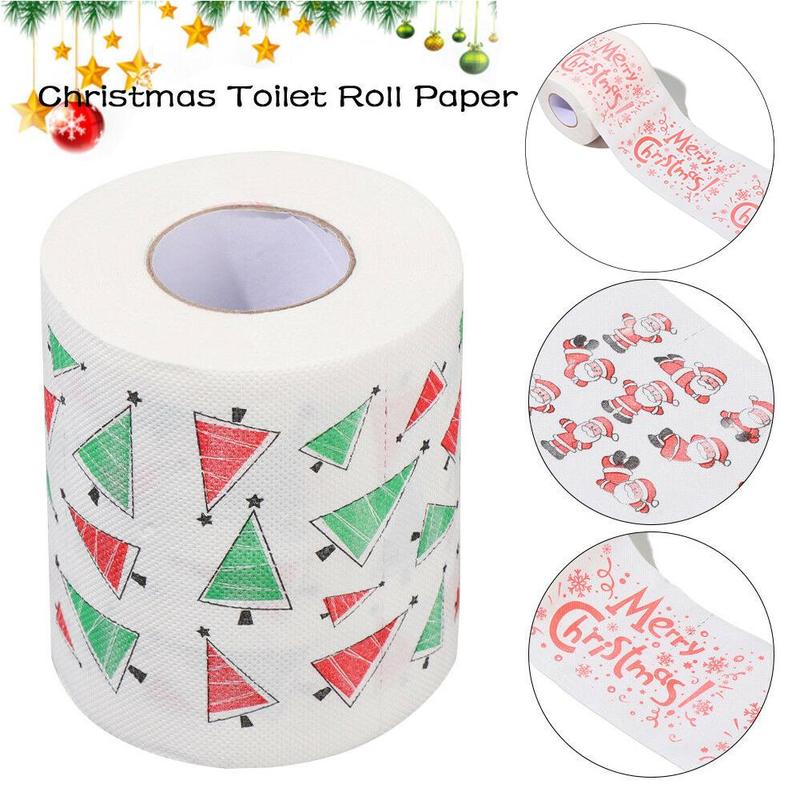 Santa Claus Bath Toilet Roll Paper Christmas Supplies Xmas Decor Tissue Cute Christmas Print Navidad