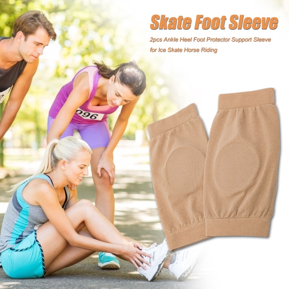 2pcs Nylon Protection Support Sleeve Sock Ankle Heel Foot Protector Cover for Ice Skate Horse Riding Skate Foot Sleeve