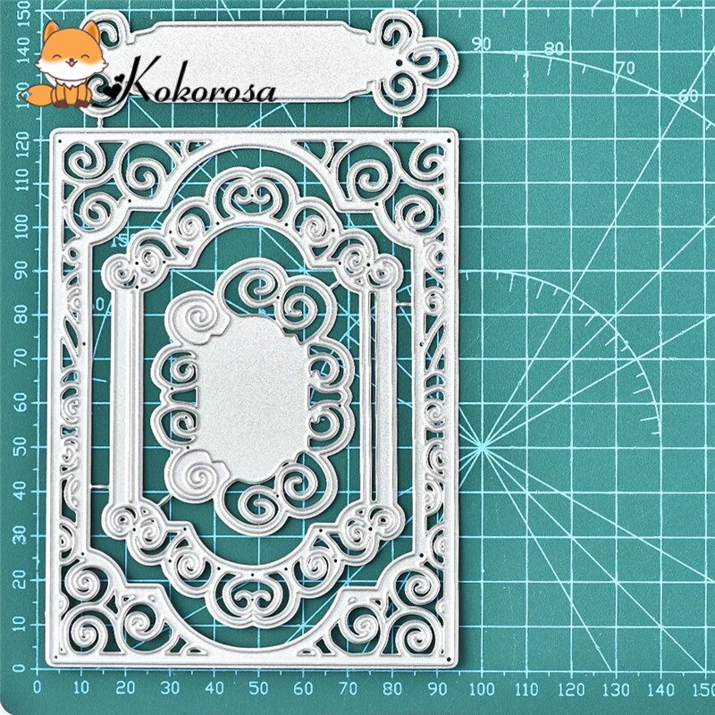 Kotorosa-plantillas de encaje cortante para decorar marcos, troqueles de Metal para álbum de recortes, tarjeta de álbum, plantilla de grabado, ,: Default Title