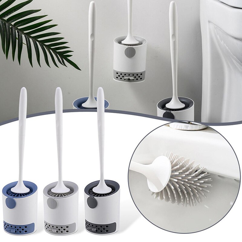 Cmxio Wc Borstel Siliconen Wc Cleaner Geen Dode Wall-Mount Of Staande Reinigingsborstel Kloof Schoonmaken Badkamer accessoires