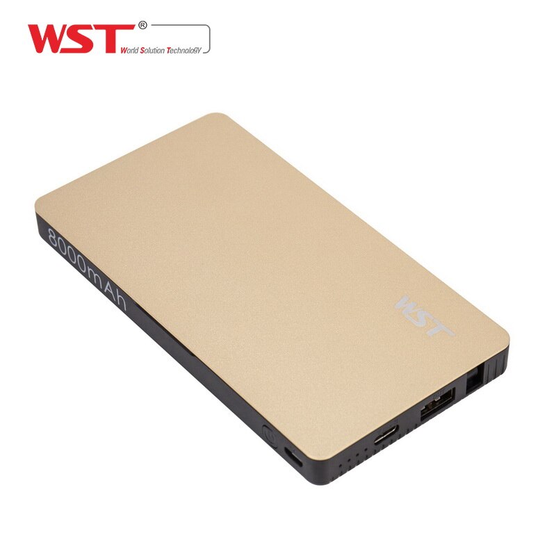 Wst Originele Ingebouwde Kabel Caricatore Portatile Ultra Dunne Power Bank Goud Zilver Zakelijke Stijl Draagbare Batterij: gold