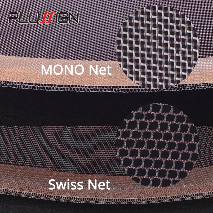 Plussign-Red con patrón de encaje suizo para hacer pelucas, tupé, cierre superior, base, accesorios para el cabello, medias de monofilamento, gorro para peluca