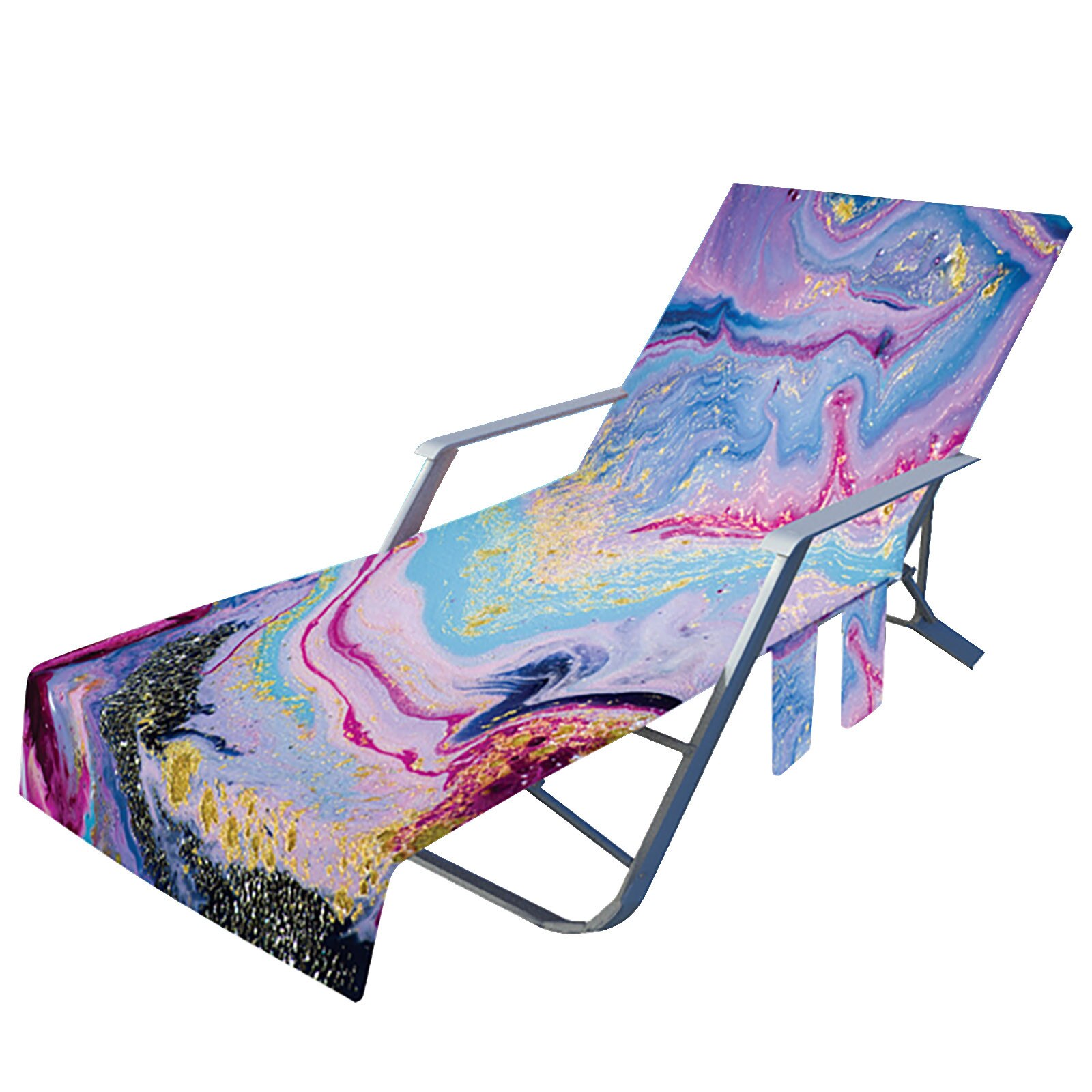 Ocean Series Recliner Cover With Side Pocket Soft Microfiber Sling Chair Summer Beach Towel Sunbathing Lounger Towel: B