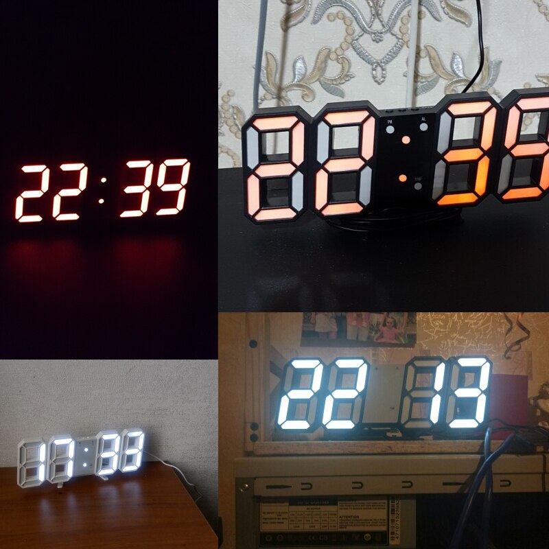 8 Shaped USB Digital Table Clocks Wall Clock LED T... – Grandado