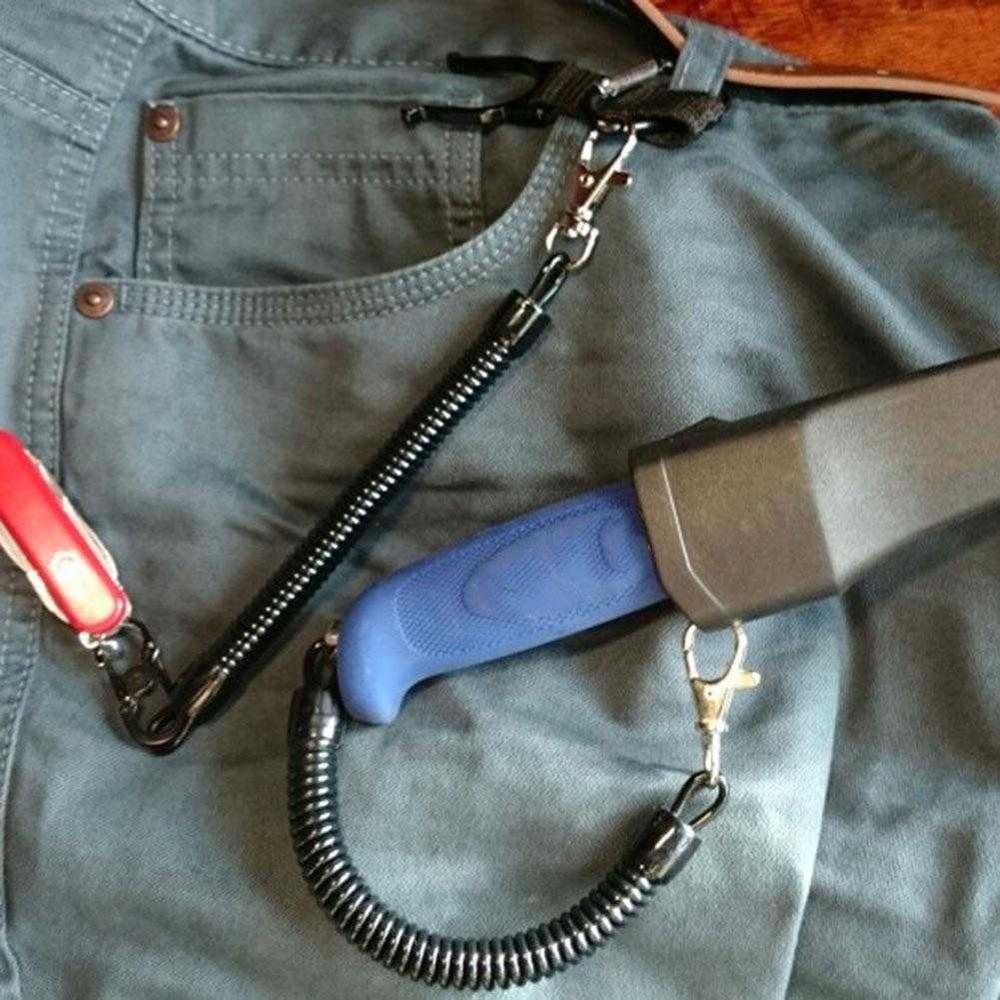 Practical Retractable Plastic Elastic Rope Key Ring Tools Camping For Outdoor Keychain Spring Security J1X8