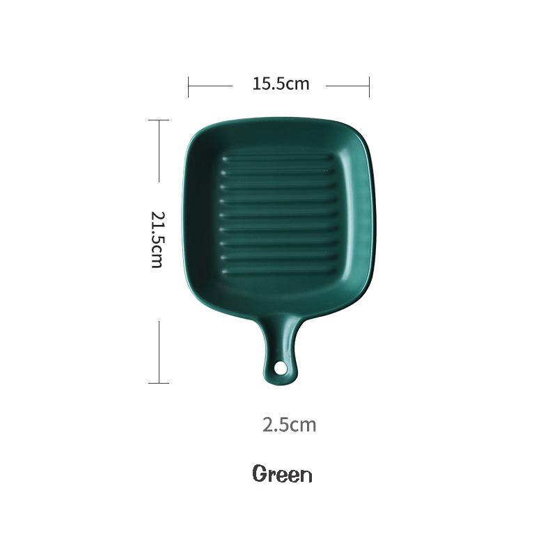 Ceramic Underglaze Dark Round Flat Plates Western Steak Kitchen Environmental Protection Japanese Style Tableware (AK7)