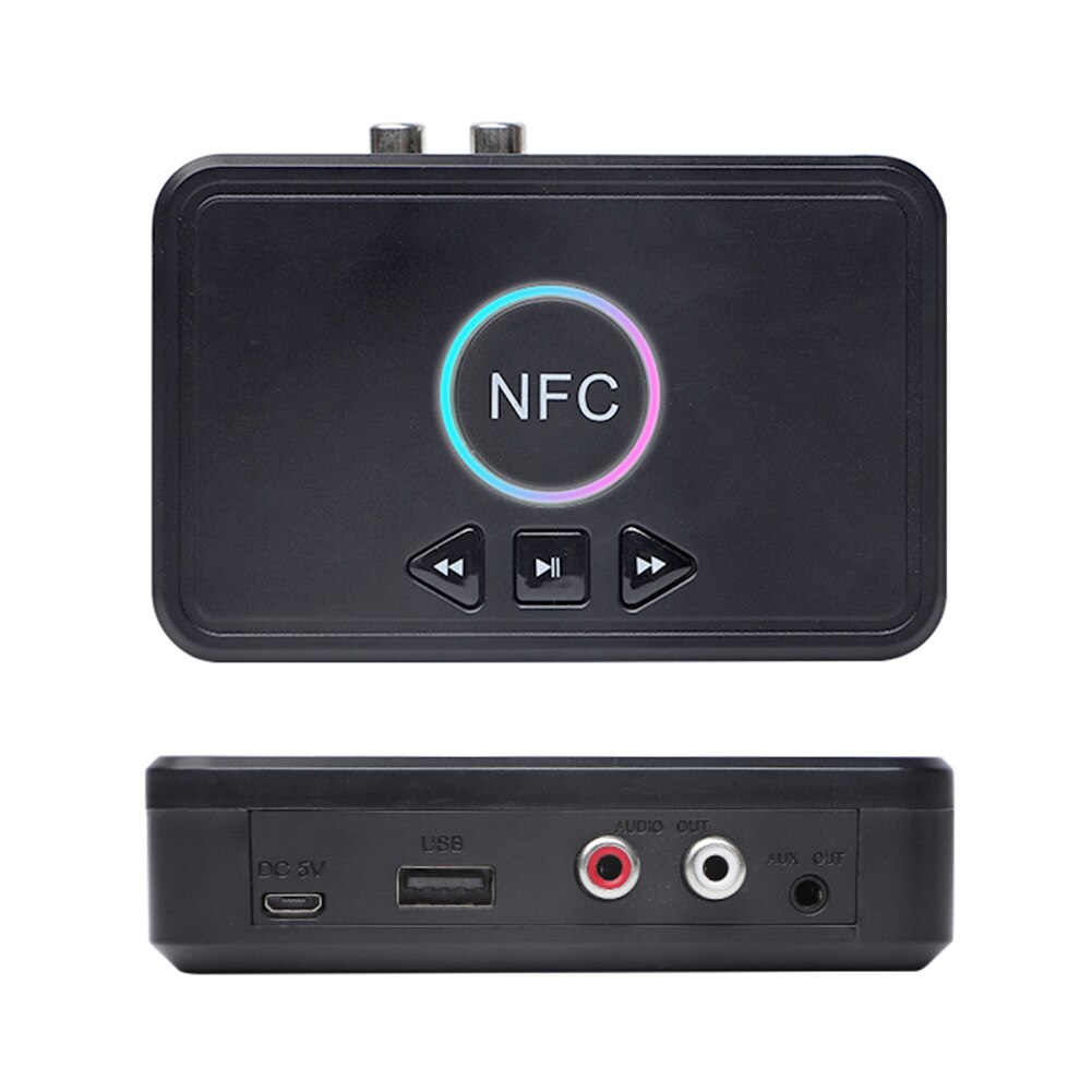 Nfc 5.0 Bluetooth Ontvanger A2DP Aux 3.5Mm Rca Jack Usb Smart Afspelen Stereo Audio Draadloze Adapter Voor Auto Kit speaker