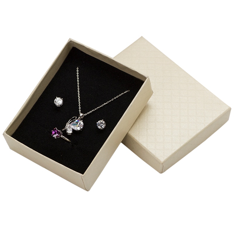 24 stks Sieraden Doos 7*9*3 cm Sieraden Sets Display Box Multi Kleuren Ring Box Ketting Verpakking oorbellen Geschenkdoos Zwart Spons