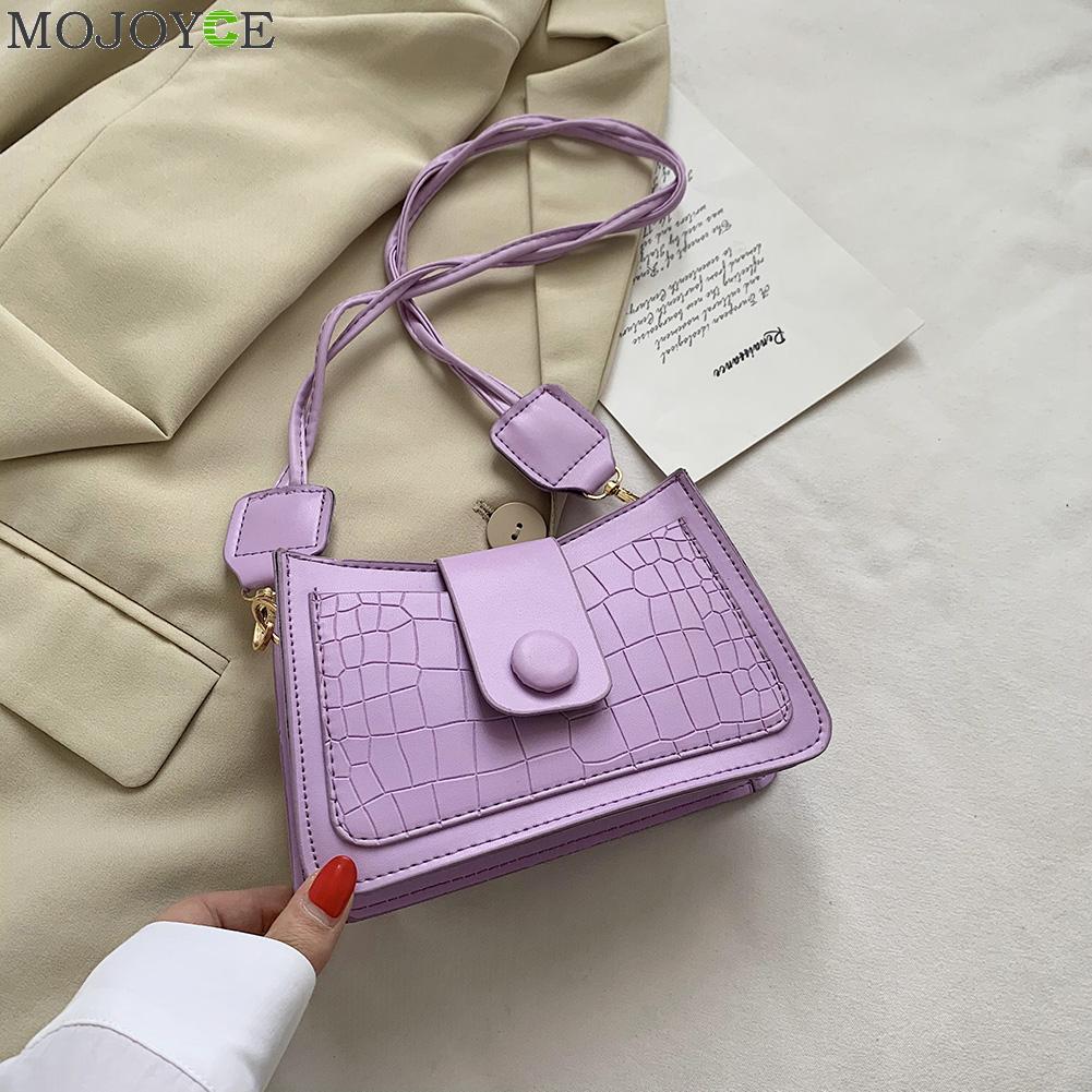 Vintage Crossbody Tassen Voor Vrouwen Verjaardag Mode Steen Patroon Vrouwen Messenger Handtas Pu Effen Geweven Riem Schoudertas