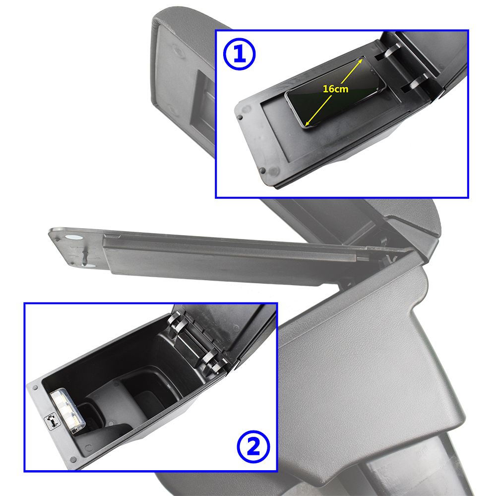 Skórzany podłokietnik dla Suzuki Vitara 2015-2019 robić przechowywania samochodu interfejs USB Polak modyfikacji 2016 2017 2018