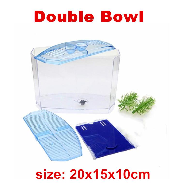 2 Size Acrylic Aquarium Betta-fish Tank Mini Incubator Fishbowl For Fry Isolation Hatchery Guppy Fish Reptile Cage Turtle House: sky blue