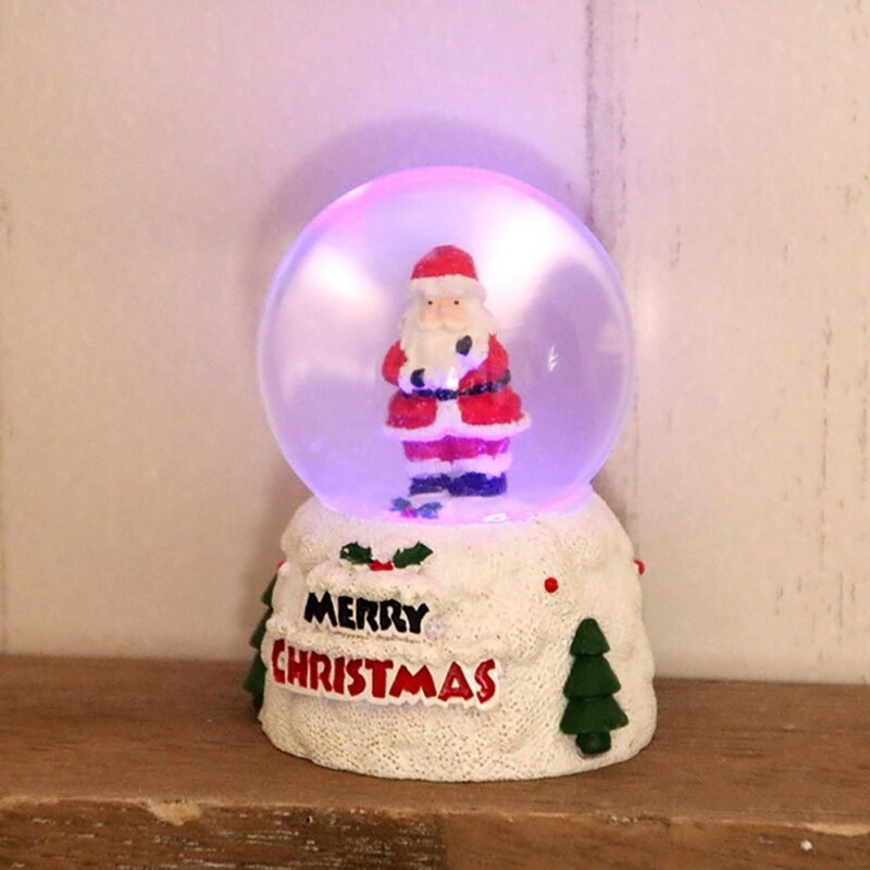 Nowa świecąca kryształowa kula na boże narodzenie dla starszego pulpitu. Ozdoby plexi piłki prezenty bożonarodzeniowe. Dzieci stojące bałwana