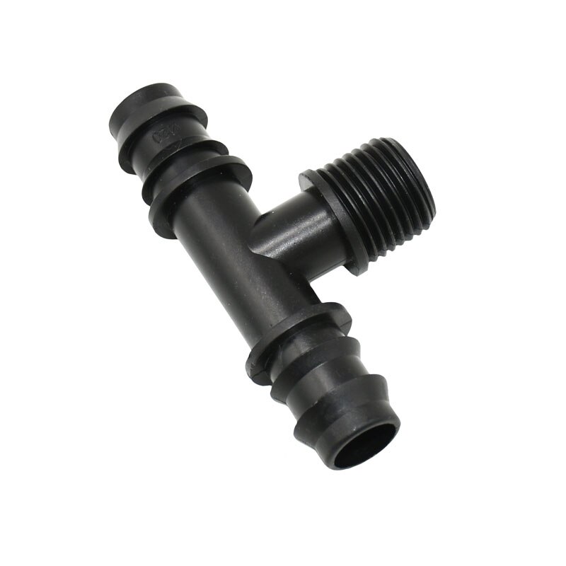 Mannelijke draad 1/2 "  to16mm 20mm tuinslang t-stuk waterverdeler  g1/2 to 1/2 3/4 2-- weg t-stuk weerhaakconnector 50 stuks