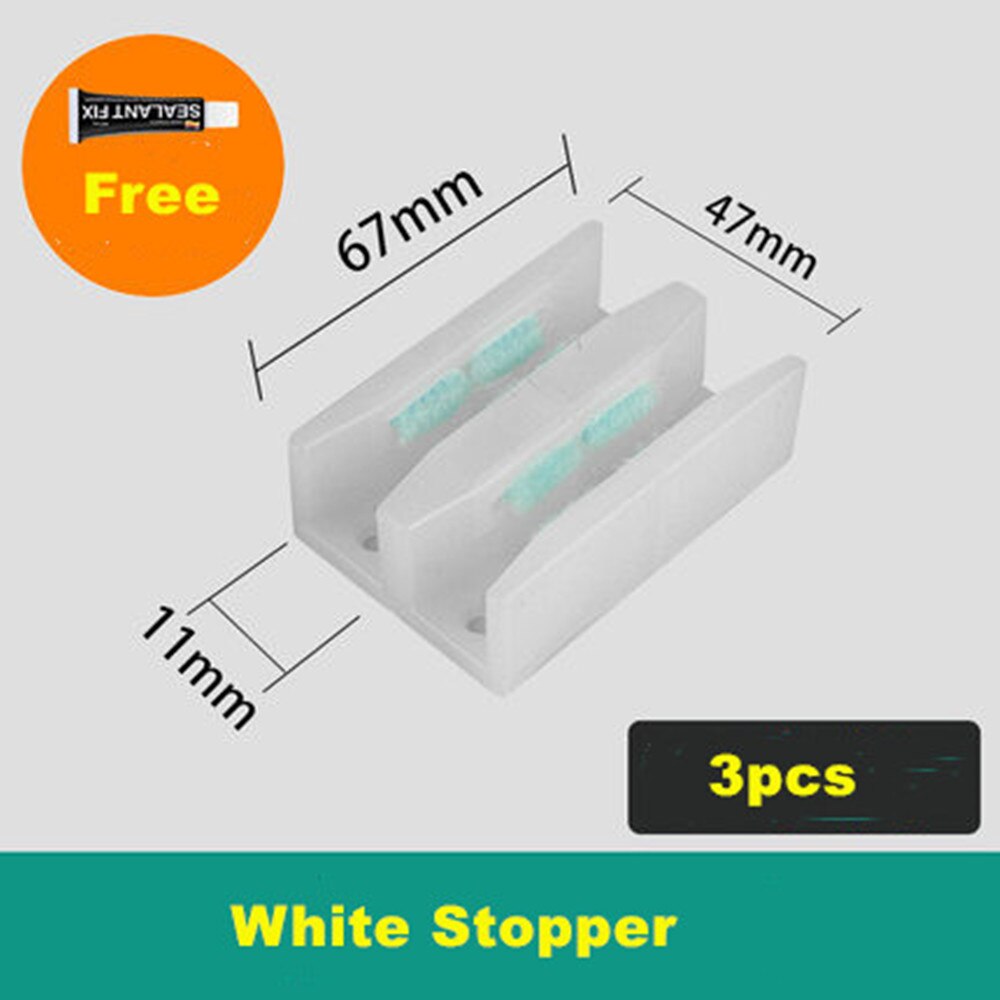 Shower room bathroom accessories toilet sliding door stopper glass door anti-collision positioning pendulum stopper slider: white