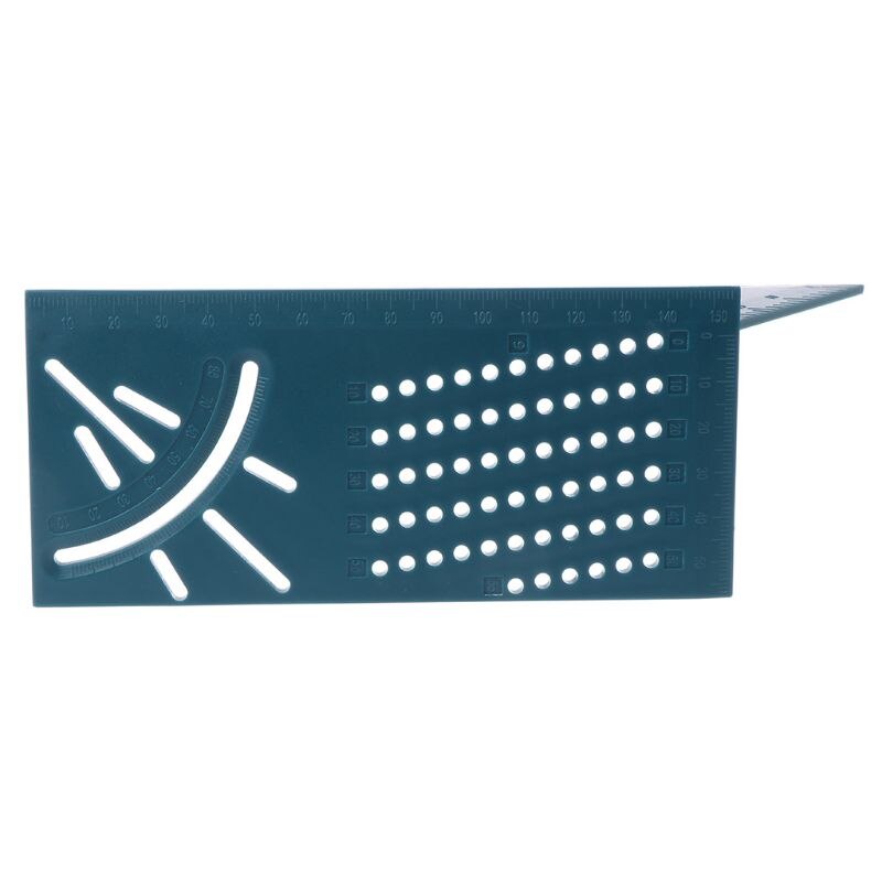 4-in-1 boor positioneringsliniaal, T-vierkante liniaal, markeringsT-vierkant, T-liniaal van aluminiumlegering voor multifunctionele meetliniaal met zeer nauwkeurige hoek