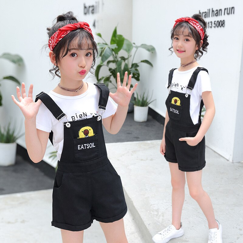 Kids Pink Denim Overalls for Teenagers Girl 8 Years Spring Dungarees Girls Pocket Children Summer Cowboy Breastplate Jumpsuit