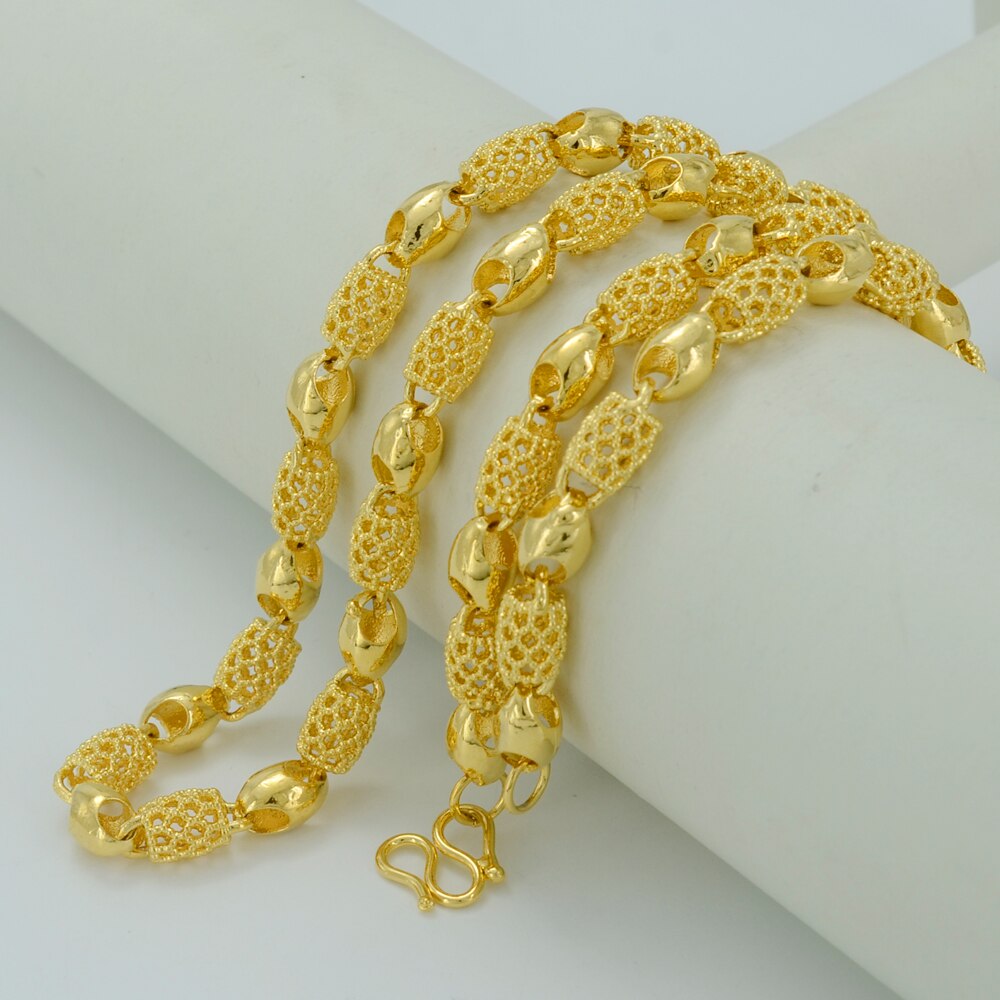 Anniyo 55 Cm Afrika Gouden Kettingen Voor Vrouwen, dubai Jewelrygold Kleur Ethiopische Dikke Ketting Bruiloft #001207