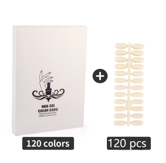 Boîte d'exposition de vernis à ongles Gel, modèle , livre dédié à 216/120 cartes de couleurs, peinture, manucure: 120Whitewith120nails