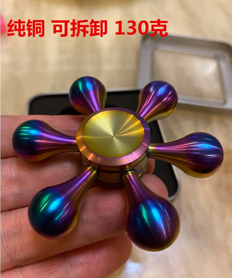 Removable Six Arms Water Copper Fidget Spinner for Adhd Mini Fidget Spinner Toys for Anxiety Relieves Stress Kids Toy