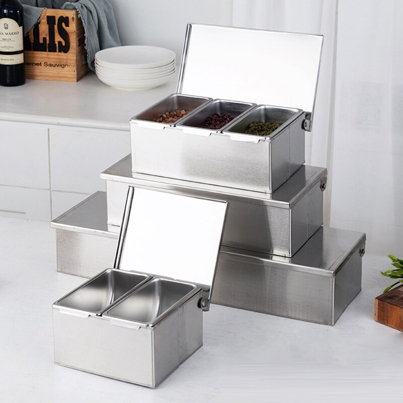 304 Rvs Hoogwaardige Kruiden Doos Hotel Kruiden Doos Met Deksel Opbergdoos Huishoudelijke Kruiden Tank Kruiden Doos