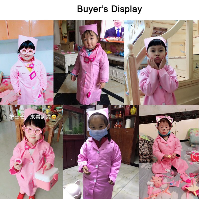 Verpleegster Uniform Halloween Kids Doctor Kostuum Kinderen Kleuterschool Prestaties Cosplay Ziekenhuis Jas Met Cap