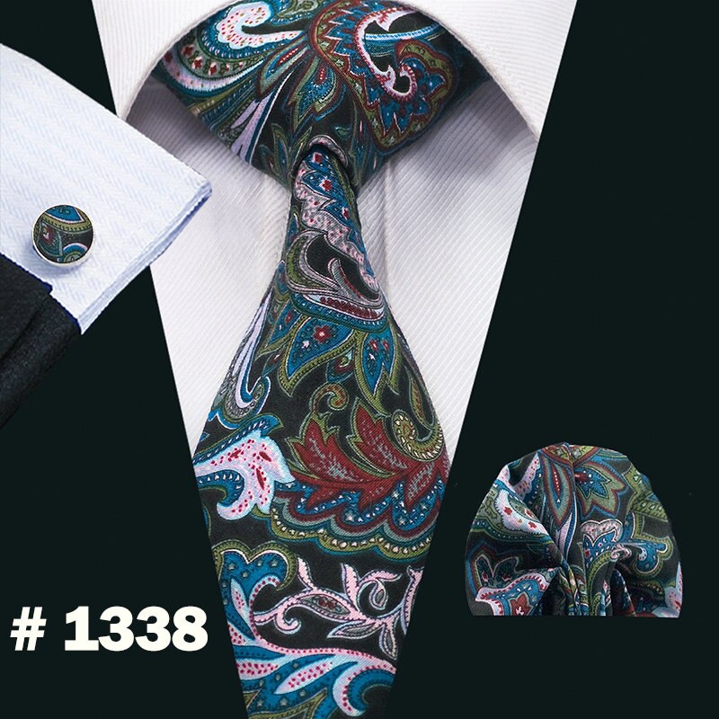 40 Stijlen Mannen Stropdas 100% Zijden Dassen Jacquard Geweven Gravata Barry.Wang Stropdas Zakdoek Manchetknopen Sets Voor Wedding Party Business: LS-1338